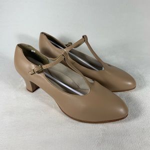 NEW Capezio Women's Jr. Footlight T-Strap Character Shoe Tan Size 12M